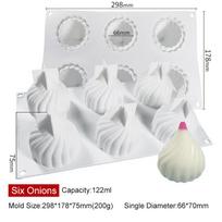 Onion Silicone Mold DIY Handmade Cake Mold Chocolate Jelly Fudge Kitchen Suit balta