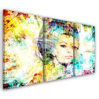 Three piece picture canvas print Sophia Loren 60x40 įvairiaspalvis