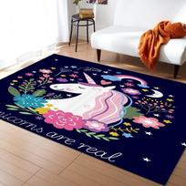 Animacinis vienaragis kilimas Minkštas kilimas 3D kilimas svetainei Neslystantis kilimas Didelis kilimas Kilimas svetainės dekoras 40x120cm gray