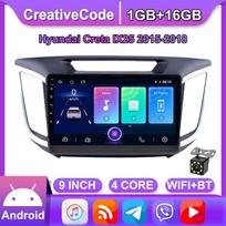10 colių Android Carplay skirtas Hyundai Creta Ix25 2015-2018 Automobilių radijas Multimedijos vaizdo grotuvas GPS navigacija WIFI 2+32GB 1+16GB blue