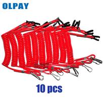 Kill Switch Safety Tether 10 pieces for Suzuki Outboard Engine raudona