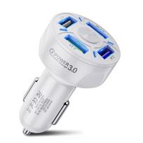 4 prievadų USB automobilinis įkroviklis 48w greitas 7a mini greitas įkrovimas iPhone 11 Xiaomi Huawei mobiliojo telefono įkroviklio adapteris automobilyje 4 Ports juoda