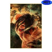 Ataka prieš Titaną Plakatai Japonijos anime kraftpopieriaus spaudiniai aiškus vaizdas Svetainės miegamojo apdaila Baro kavinė Namų apdaila 30x21cm