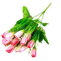 1 Puokštė Dirbtinis Augalas Ryškus Neblunkantis 6 Spalvų Dekoratyvinis Dirbtinis Tulpės Pumpuro Augalas Viešbučiui rožinė