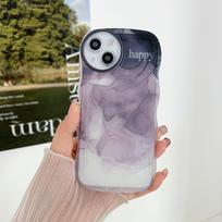 Skaidrus Wave Edge dažytas silikoninis dėklas, skirtas Xiaomi Redmi Note 10 11 12 Samsung A14 A24 A34 A54 iPhone 15 14 13 Funda Gradient Love Heart dangtelis Infinix Hot 10 (X682) gray