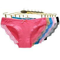 Moteriški apatiniai medvilniniai seksualūs nėriniuoti kelnaitės žemu juosmeniu mergaičių glaustinės moteriškos kelnaitės apatinis trikotažas 6 vnt./kompl. M red