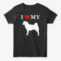 Aš myliu savo Akita šunį Unisex marškinėliai S