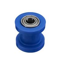 8 mm universalaus motociklo keturračio grandinės skriemulio ritininis silder įtempiklio rato kreiptuvas mėlyna