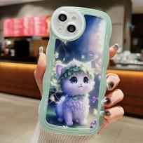 Skaidrus Wave Edge dažytas silikoninis dėklas, skirtas Xiaomi Redmi Note 12 11 10 Samsung A54 A24 A14 iPhone 14 15 13 Funda White Cat Puppy Minkštas TPU dangtelis Infinix Hot 10 (X682)
