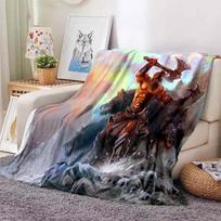 World of Warcraft Antklodė Žaidimas Cosplay Antklodė 3D Spausdinta Super Minkšta Antklodė Flanelinės Antklodės Suaugusiems ir Vaikams Namų Dekoravimas 75x90cm gray