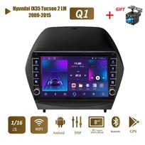 icreative 2Din skirtas Hyundai IX35 Tucson 2 LM 2009-2015 Su mygtuko rankenėle Android automobilinis stereo radijo multimedijos vaizdo grotuvas Navigacija GPS 1+16GB 1+16GB gray