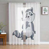 Animacinių filmų permatomos užuolaidos miegamajam svetainei Tiulio užuolaidos virtuvės langui Voile užuolaidos 135W x 114H(cm) white