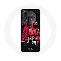 Coque Vivo Y72 Squid Game Affiche masques soldats logo coréen