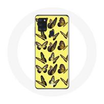 Coque Samsung Galaxy A21S Butterfly yellow Background