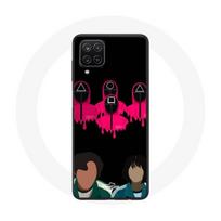 Coque - Samsung - Galaxy A12 - Souple - Noir - Masques Triangle, carré et Cercle