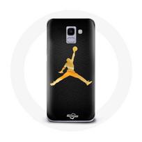Coque pour Samsung Galaxy A6 2018 Air michael jordan logo jaune