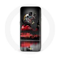 Coque pour Samsung Galaxy S6 edge Formule 1 Sebastian Vettel Pilote automobile F1 Rouge