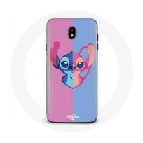 Coque pour Samsung Galaxy J5 2017 Stitch et angel bleu rose