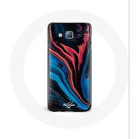 Coque pour Samsung Galaxy J7 Texture abstraite bleu noir rouge