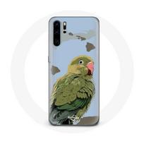 Coque pour Huawei P30 pro Perruches Oiseaux vert žalia