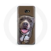 Coque pour Samsung Galaxy A5 Chien Pitbull Blanc gris