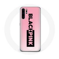 Coque pour Huawei P30 Pro Blackpink Groupe de K-pop Logo Noir Rose Fond Rose