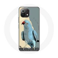 Coque pour Xiaomi Mi 11 Lite Perruches perroquets Bleu mėlyna