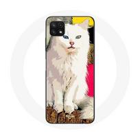 Coque pour Samsung Galaxy A22 5G Turc de van chat blanc aux yeux bleu et jaune