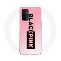 Coque pour Oppo A74 Blackpink Groupe de K-pop Logo Noir Rose Fond Rose