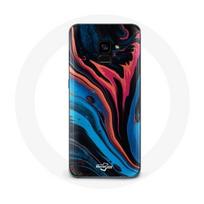 Coque pour Samsung Galaxy A8 Plus Texture abstraite bleu noir rouge