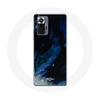 Coque pour Xiaomi Redmi Note 10 Pro Nuages de fumée multicolore de bleu gris et noir sur fond noir