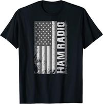 JAV vėliavos mėgėjų kumpio radijo dienos šventės unisex marškinėliai S