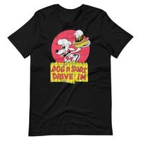 Dog N Suds Drive In Restaurant Black Graphic Tee Shirt Short Sleeve Unisex T-Shirt XXL red