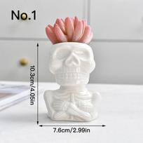 Kūrybinis kaukolės gėlių vazonas sukulentų vazonas keraminis sodintuvas namų dekoras Helovino ornamentas bonsai augalų vazonas sodo dekoracija No.1