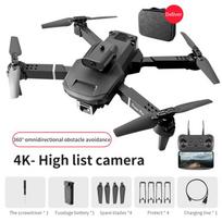 2024 m. naujas E100 RC Drone 4K Profesionalus vienos / dviejų kamerų Fpv WiFi kliūčių išvengimas nuo vėjo sraigtasparnio sulankstomas keturkopterio dovanų žaislas Sing camera 1battery juoda
