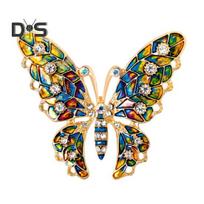 Butterfly Brooch Pin with Sparkling Rhinestones Rustproof Anti-oxidation Decorative Brooch Stylish Accessory Pin Jewelry Gift įvairiaspalvis