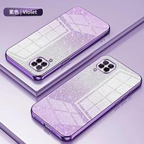 Glitter Plating Phone Case For Huawei P40 P30 P50 P50E P60 Art P20 Pro Plus Lite Electroplated Silicone Soft TPU Back Cover P60 Art mėlyna