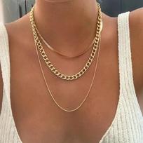 DAXI Vintage Punk grandinėlės ant kaklo Choker pakabukas karoliai moterims aukso spalvos storos grandinėlės karoliai vakarėlis Boho papuošalų apykaklė brown