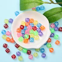 Hanmade Acrylic 50pcs Square Shape Bracelet Dice Beads 8mm Spacer Beads Necklace For Jewelry Making Accessories DIY Clear įvairiaspalvis