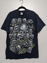 Vintage Diamond Money Skull Graphic Black Y2K Unisex T-Shirt S