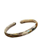 Zuyin 999.9 Rankų darbo lotoso Širdies Sutros lygiaširdis apyrankė moterims, etniniu stiliumi, iš gryno sidabro, skirta anytai ir anytai Adjustable size