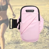 Sport Armband Bag Gym Arm Band Pouch Universal Sports Case Shoulder for Exercise rožinė