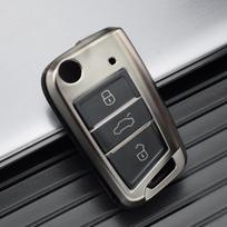 3 Button Grey Ti Key Fob Cover Case For VW Polo 2016 Golf 7 MK7 For Skoda Octavia Combi A7 For SEAT Leon Ibiza CUPTRA