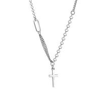 S925 sterling silver necklace retro Thai silver style Christmas Korean style necklace women's pendant thick chain clavicle chain simple personality