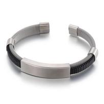 Rock Hip -Hop Style Hand Jewelry European And American Personalized Creative Opening Braided Mesh Curved Brand Men 'S Titanium Steel Bracelet gray