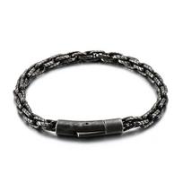 Vyriška kūrybiška apyrankė retro hip-hop mados titano plieno apyrankė 6mm black