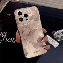 For iPhone 15 Pro Max Fashion Beautiful Butterfly Phone Case For iPhone 11 12 13 14 15 Pro INS Shockproof Cover iPhone 15 Pro Max rožinė