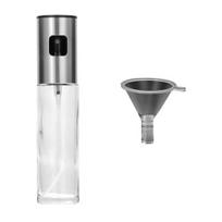 Aliejaus purškimo buteliukas su piltuvėliu 100ml/200ml Efektyvus aliejaus valdymas BBQ Iškylai Maisto aliejaus dozatorius alyvuogių sezamo avokadų aliejui 100ML