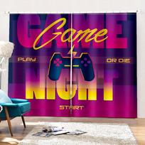 3D Cool Game Electronic Controller Curtain Gamer Boy Kids Room Decor Curtain Living Room Decor Curtain 2 Panels Free Delivery 100W130H(CM)40x51in&Grommet Top pink