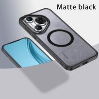 Shockproof Acrylic Magsafe Case for Huawei Pura 70 Pro Plus Matte Clear Wireless Charging Back Cover for Huawei Pura 70 Shell No Yellowlling Pura 70 matinė juoda spalva